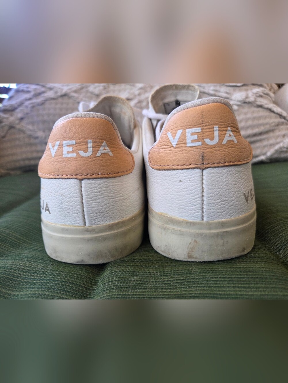 VEJA CAMPO LEATHER WHITE SUN PEACH SNEAKERS - Picture 5 of 9